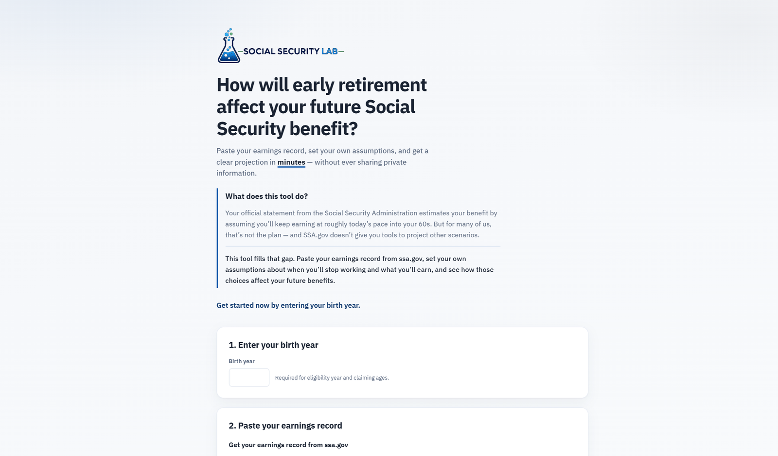 Social Security Lab Screenshot